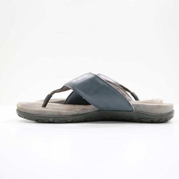 Alegria Molly Blue Leather Paint Splash Lightweight Flat Thong Sandals - 8/EU 38 - Picture 5 of 7